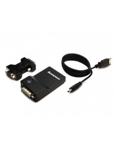 Lenovo USB 3.0 - DVI VGA adattatore grafico USB 2048 x 1152 Pixel Nero