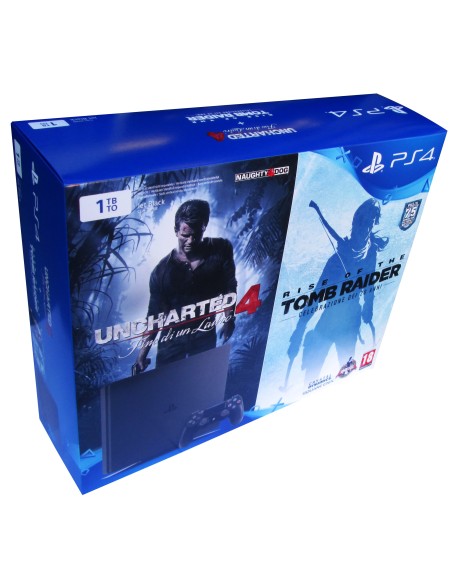 Sony PS4 1TB Chassis D + Uncharted 4 + Tomb Raider 1000 GB Wi-Fi Nero