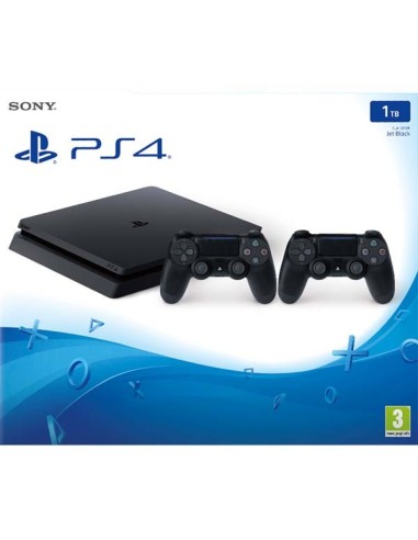 Sony PlayStation 4 Slim 1TB + 2 Dualshock 4 V2 1000 GB Wi-Fi Nero