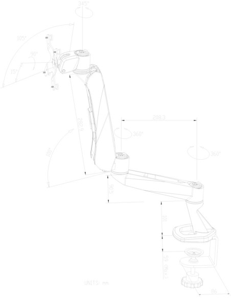 Neomounts by Newstar FPMA-D970 supporto da tavolo per Tv a schermo piatto 76,2 cm (30") Argento