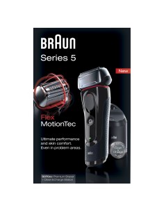 Braun Series 5-5070cc Rasoio Trimmer Nero, Rosso