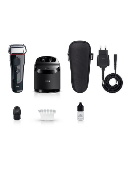 Braun Series 5-5070cc Rasoio Trimmer Nero, Rosso
