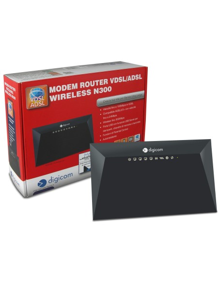 Digicom RVW300-K01 router wireless Fast Ethernet Banda singola (2.4 GHz) 4G Nero