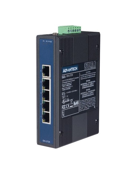 Advantech EKI-2725-BE switch di rete Gigabit Ethernet (10 100 1000) Nero