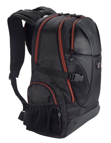ASUS ROG Nomad zaino Nero, Arancione Nylon, Gomma