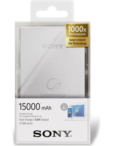 Sony CP-S15S batteria portatile Ioni di Litio 15000 mAh Argento
