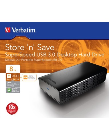 Verbatim Store 'n' Save SuperSpeed disco rigido esterno 8000 GB Nero