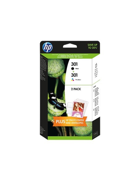 HP 301 cartuccia d'inchiostro 2 pz Originale Resa elevata (XL) Nero, Ciano, Magenta, Giallo