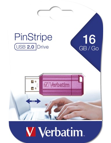 Verbatim PinStripe - Memoria USB da 16 GB - Rosa intenso