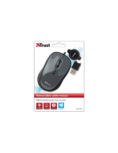 Trust Yvi mouse USB tipo A Ottico