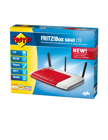 AVM FRITZ!Box 6840 LTE International router wireless Gigabit Ethernet Dual-band (2.4 GHz 5 GHz) 3G 4G Rosso, Argento
