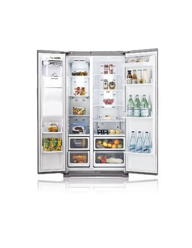 Samsung RSH7UNPN frigorifero side-by-side Libera installazione Platino, Acciaio inossidabile