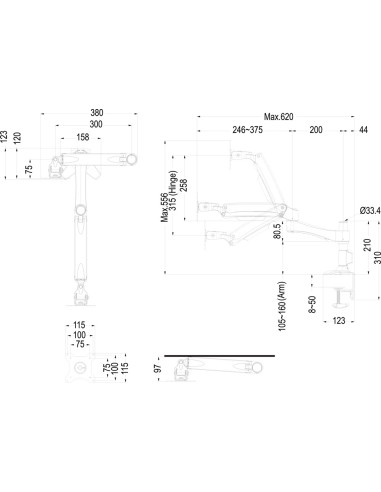 Neomounts by Newstar FPMA-D980 supporto da tavolo per Tv a schermo piatto 76,2 cm (30") Argento