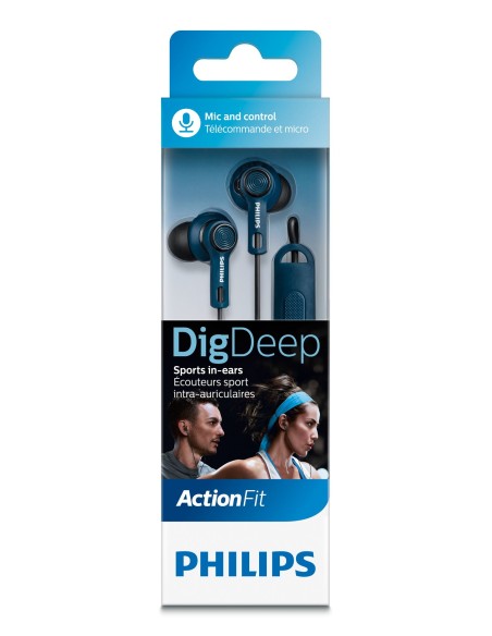 Philips ActionFit Cuffie per lo sport con microfono SHQ2405BL 00