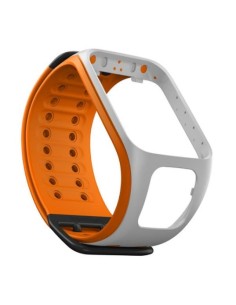 TomTom Cinturino per orologio Runner 2 Spark (Grigio chiaro Arancione brillante - Large)