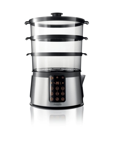 Philips Avance Collection Vaporiera da 2000 W, 9 l, timer digitale, turbo riscaldamento