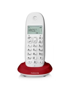Motorola C1001L Telefono DECT Identificatore di chiamata Rosso, Bianco