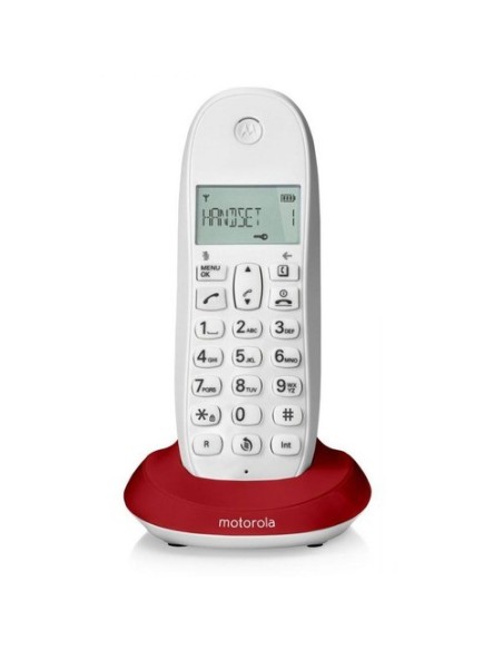 Motorola C1001L Telefono DECT Identificatore di chiamata Rosso, Bianco