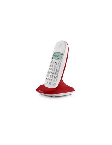 Motorola C1001L Telefono DECT Identificatore di chiamata Rosso, Bianco