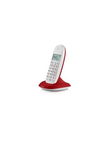 Motorola C1001L Telefono DECT Identificatore di chiamata Rosso, Bianco