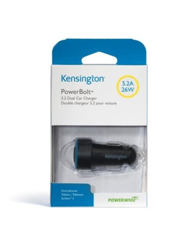 Kensington Caricabatteria da auto con doppia porta PowerBolt™ 5.2 — Nero