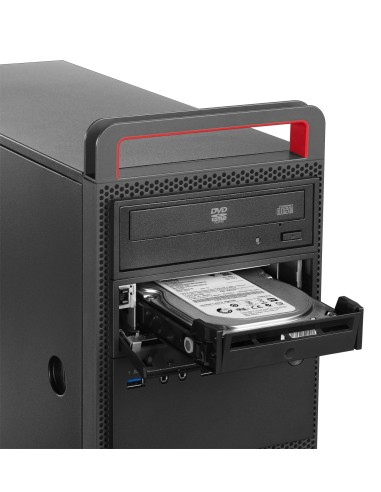 Lenovo ThinkCentre M800 DDR4-SDRAM i5-6500 Tower Intel® Core™ i5 4 GB 256 GB SSD Windows 7 Professional PC Nero