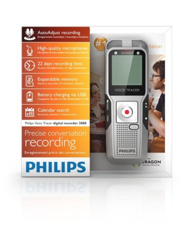 Philips Voice Tracer DVT4000 00 dittafono Flash card Argento