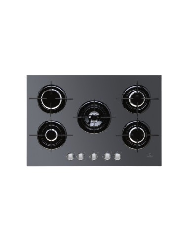 Indesit IPG 751 S (BK) piano cottura Nero Da incasso Gas 5 Fornello(i)