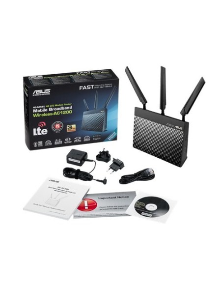 ASUS 4G-AC55U router wireless Gigabit Ethernet Dual-band (2.4 GHz 5 GHz) 3G Nero