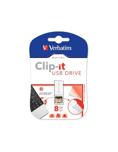 Verbatim Clip-it USB Drive 8GB unità flash USB USB tipo A 2.0 Bianco