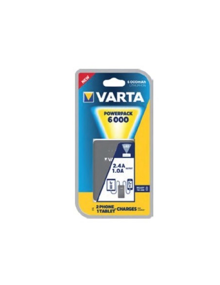 Varta Powerpack 6000 6000 mAh Grigio, Bianco