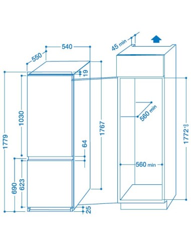 Indesit IN CB 31 AAA frigorifero con congelatore Libera installazione 255 L Bianco