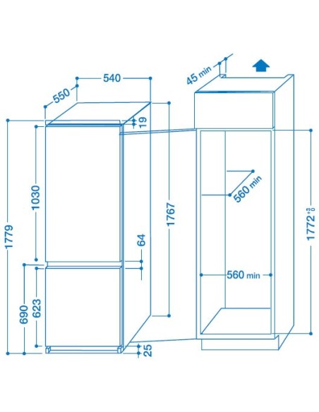 Indesit IN CB 31 AAA frigorifero con congelatore Libera installazione 255 L Bianco
