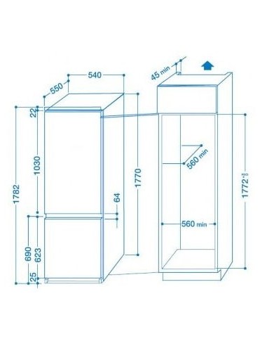 Indesit IN CB 31 AA V frigorifero con congelatore Libera installazione 254 L Bianco