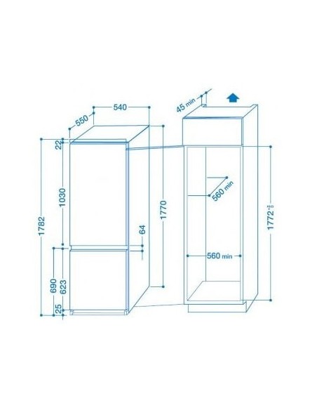 Indesit IN CB 31 AA V frigorifero con congelatore Libera installazione 254 L Bianco