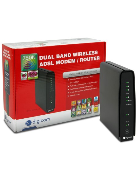 Digicom RAW750-A04 router wireless Gigabit Ethernet Dual-band (2.4 GHz 5 GHz) 4G Nero