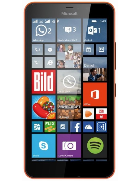 Microsoft Lumia 640 XL Dual SIM 14,5 cm (5.7") Doppia SIM Windows Phone 8.1 3G Micro-USB B 1 GB 8 GB 3000 mAh Arancione