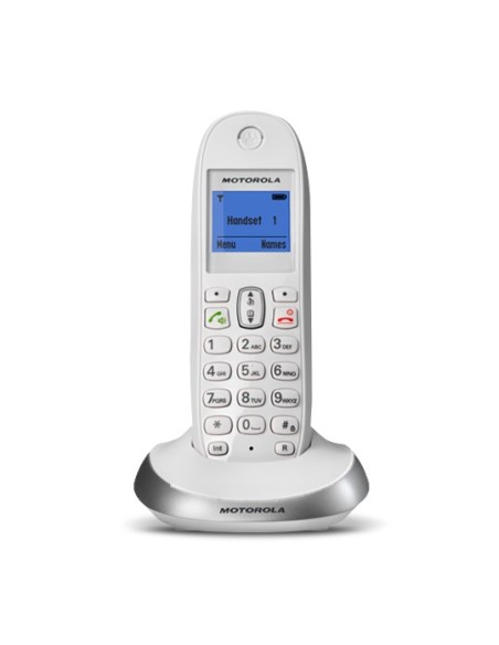 Motorola C2001 Telefono DECT Identificatore di chiamata Argento, Bianco