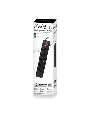 Ewent EW3951 protezione da sovraccarico Nero 5 presa(e) AC 1,5 m