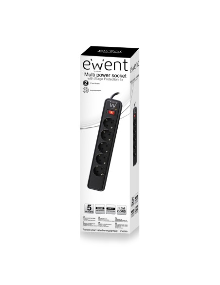 Ewent EW3951 protezione da sovraccarico Nero 5 presa(e) AC 1,5 m