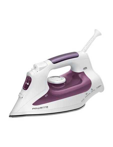 Rowenta DW1020 ferro da stiro Ferro da stiro a secco e a vapore Acciaio inossidabile 2100 W Porpora, Bianco