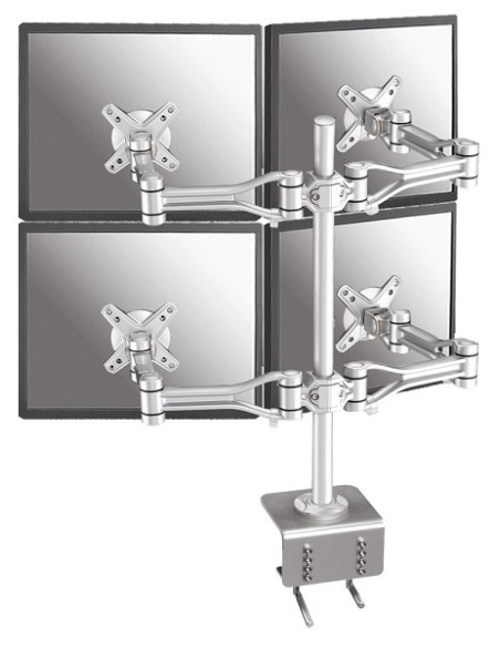 Neomounts by Newstar FPMA-D1030D-4 supporto da tavolo per Tv a schermo piatto 61 cm (24") Argento