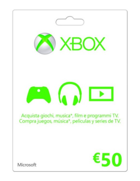 Microsoft XBOX Live 50 Euro Card Cartolina