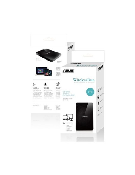 ASUS 500GB Wireless Duo disco rigido esterno Wi-Fi Nero