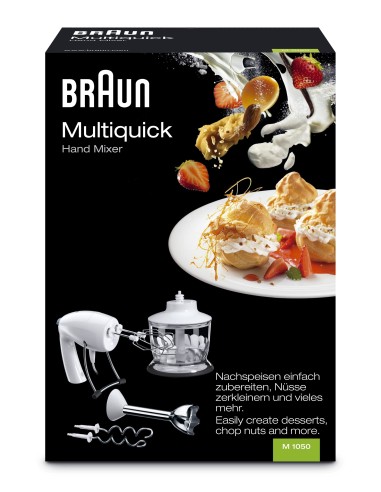 Braun MULTIQUICK 1050 sbattitore Sbattitore manuale 500 W Blu, Bianco
