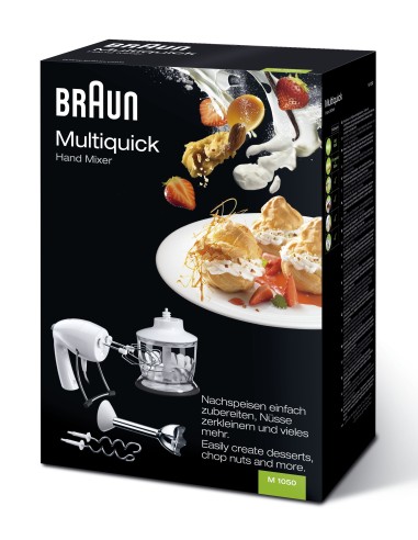 Braun MULTIQUICK 1050 sbattitore Sbattitore manuale 500 W Blu, Bianco