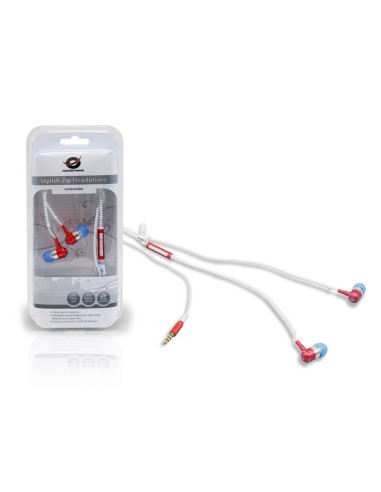 Conceptronic CZIPHEADPHRW cuffia e auricolare Cablato In-ear Musica e Chiamate Blu, Rosso, Bianco
