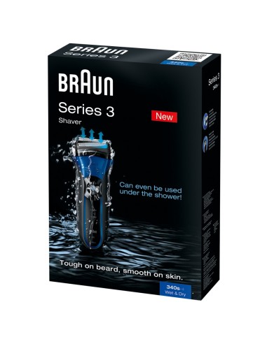 Braun Series 3 340s-4 Rasoio Trimmer Nero, Blu