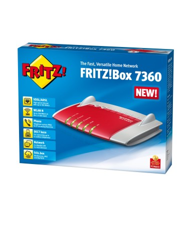 AVM FRITZ!Box 7360 International router wireless Gigabit Ethernet Dual-band (2.4 GHz 5 GHz) 3G Rosso, Argento