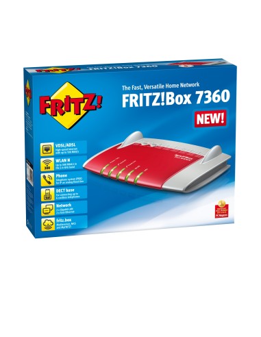 AVM FRITZ!Box 7360 International router wireless Gigabit Ethernet Dual-band (2.4 GHz 5 GHz) 3G Rosso, Argento